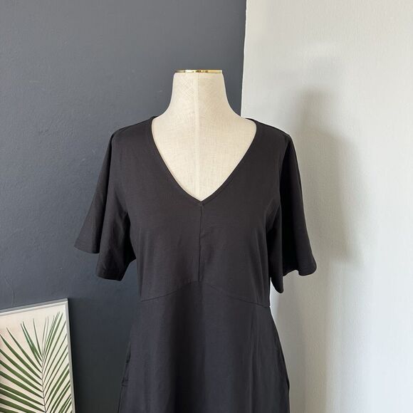 NWT Pact Organic Cotton Blend V Neck Fit & Flare Easy Dress - Picture 9 of 14